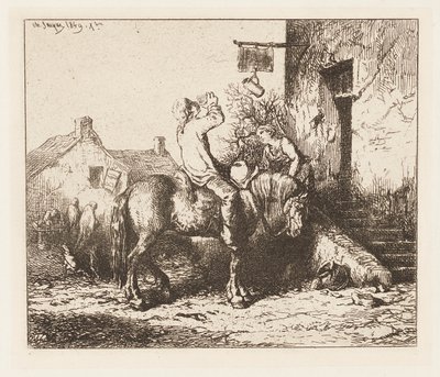 Inn Door by Charles Emile Jacque