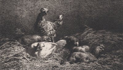 Poules by Charles Emile Jacque
