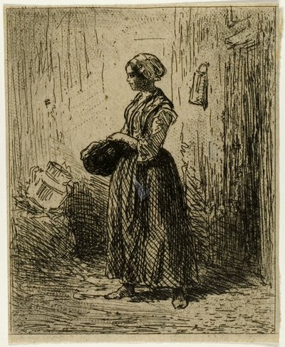 Standing Peasant Woman by Charles Emile Jacque