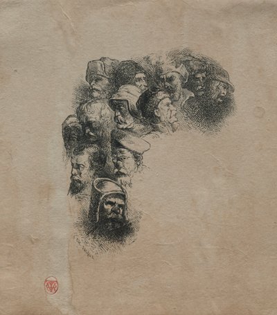 Study of Heads by Charles Emile Jacque