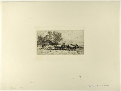 Team of Oxen by Charles Emile Jacque