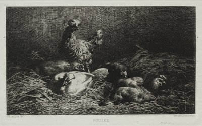 The Chickens by Charles Emile Jacque