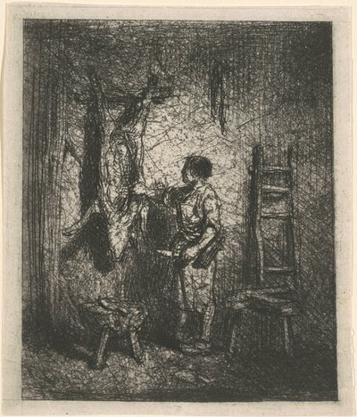 The Pig Butcher by Charles Emile Jacque