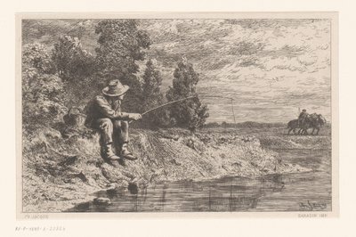 Fisherman by the Water by Charles Emile Jacque