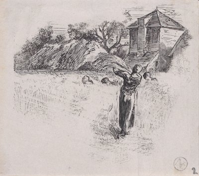 Woman Carrying Sheaf by Charles Emile Jacque