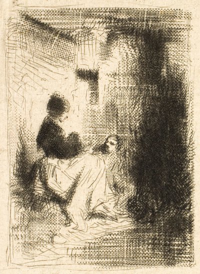 Woman and her Children by Charles Emile Jacque