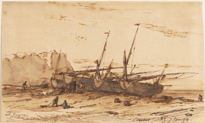 Étretat by Charles Emile Jacque