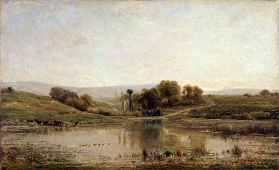 A Pond, 1858 by Charles Francois Daubigny