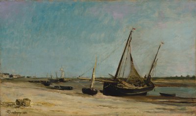 Boats on the Seacoast at Étaples by Charles Francois Daubigny