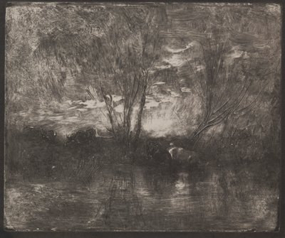Cows at a Watering Place by Charles Francois Daubigny