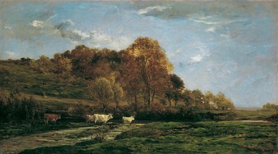 Autumnal Floodplain Landscape by Charles Francois Daubigny