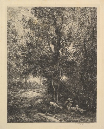 Shepherd and Shepherdess by Charles Francois Daubigny