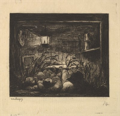 Sleeping on Board the Boat by Charles Francois Daubigny