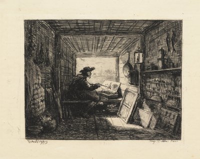 The Boat Studio by Charles Francois Daubigny