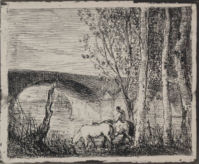 The Bridge by Charles Francois Daubigny