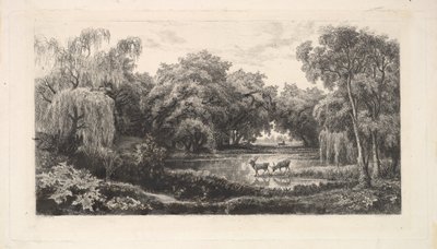 The Deer Pond by Charles Francois Daubigny