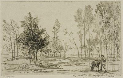The Donkey at the Watering Place by Charles Francois Daubigny