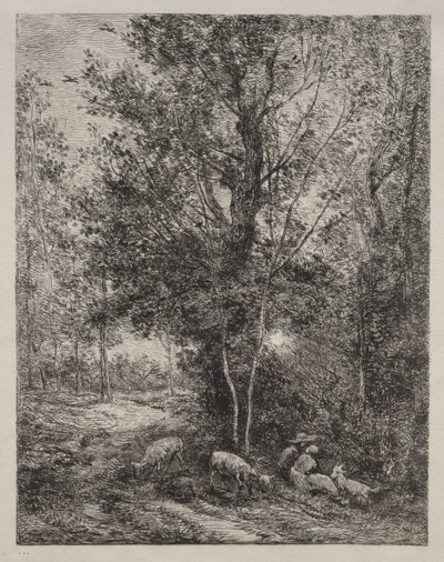 The Shepherd and the Shepherdess by Charles Francois Daubigny