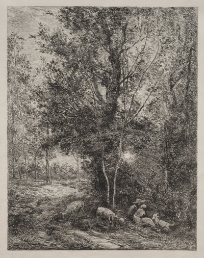 The Shepherd and the Shepherdess, 1874 by Charles Francois Daubigny