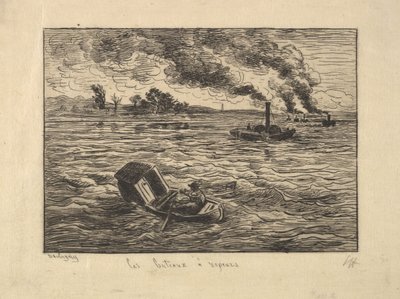 The Steam Boats by Charles Francois Daubigny