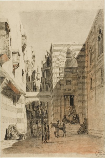 Egyptian Street Scene by Charles Francois Eustache