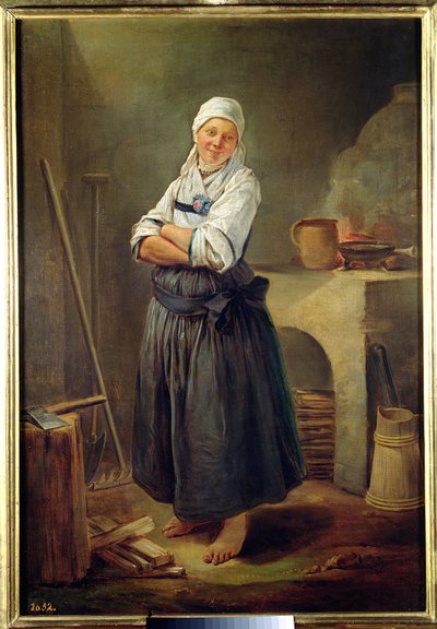 A Saxon Villager in her Kitchen by Charles Francois Hutin