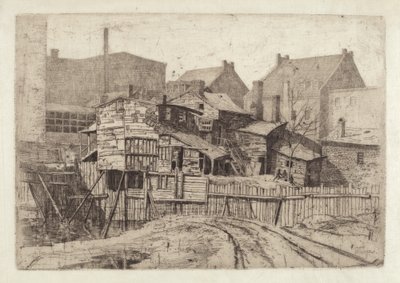 Untitled (Wooden House in City) by Charles Frederick William Mielatz