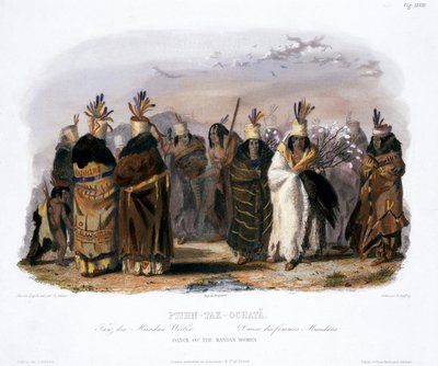 Ptihn-Tak-Ochata, Dance of the Mandan Women, 1843 by Charles Geoffroy