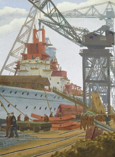 The Building of HMS Prince of Wales by Charles Ginner