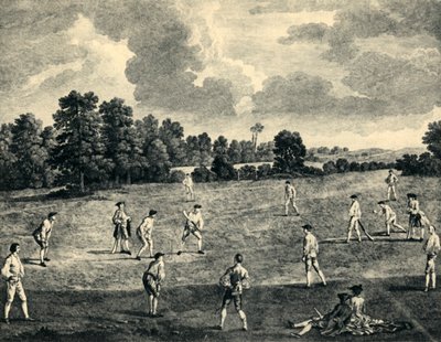 Cricket Match in Mary-Le-Bone Fields by Charles Grignion