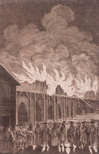 London Bridge Old, London by Charles Grignion