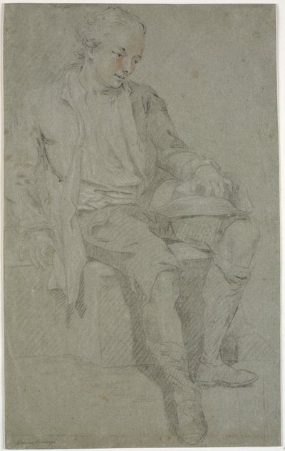 Study of a Sitting Youth by Charles Grignion d.Æ.