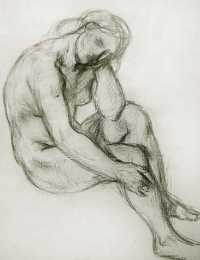 Study of a Seated Nude Woman by Charles Haslewood Shannon
