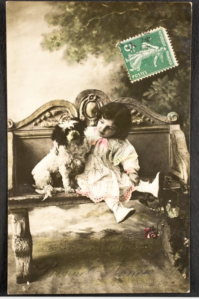 Old Postcard/Happy New Year/Wish/Child by Augustus Kollner