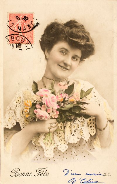 Old postcard, Happy party by Augustus Kollner