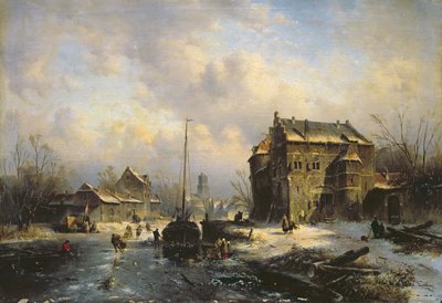 Winter Scene, 1851 by Charles Henri Joseph Leickert