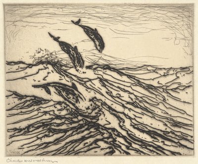 Porpoises by Charles Herbert Woodbury