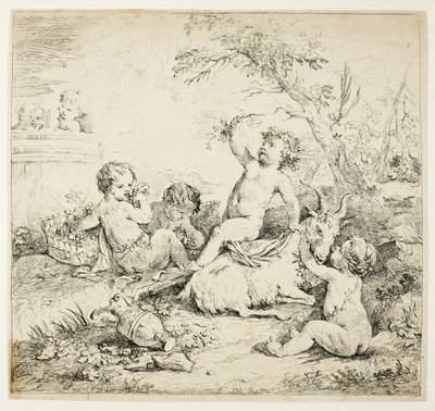 Cherubs with a Goat by Charles Joseph Natoire