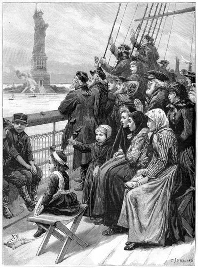 Entering the New World, 1892 by Charles Joseph Staniland