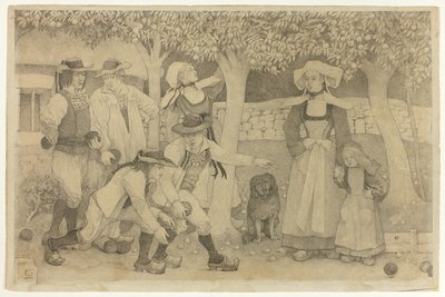 Petanque Players in Brittany by Charles Laval
