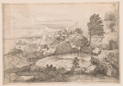 Landscape with Holy Family by Charles Macé (attributed to)