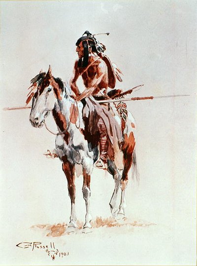 A Sioux Warrior by Charles Marion Russell