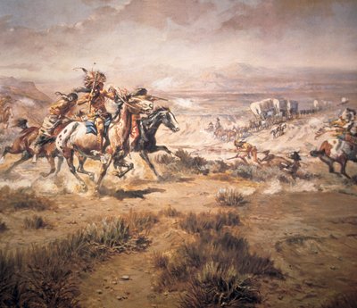Attack on the Wagon Train by Charles Marion Russell