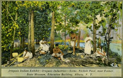 Iroquois Indian Exhibit, State Museum, Albany by Charles Marion Russell