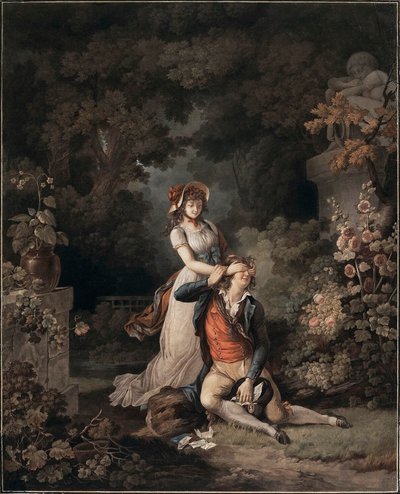 The Lover Caught Unawares, 1790s by Charles Melchior Descourtis