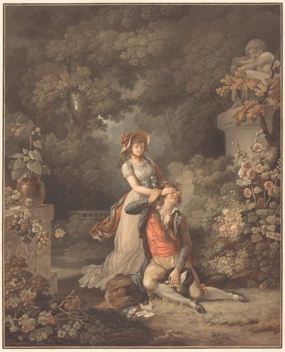 The Surprised Lover by Charles Melchior Descourtis after Jean Frederic Schall