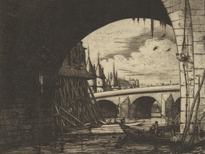 Archway, Pont Notre-Dame, Paris by Charles Meryon