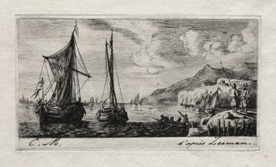 Calais - Flushing Boats by Charles Meryon