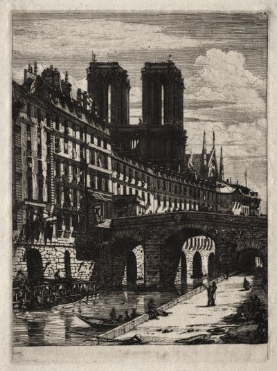 Etchings of Paris: Le Petit Pont by Charles Meryon