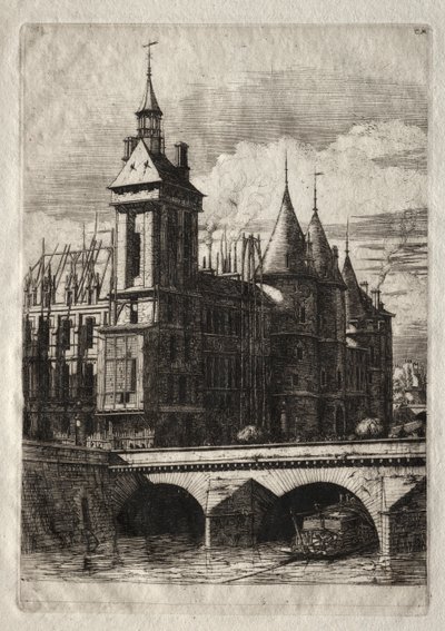 Etchings of Paris: The Clock Tower, 1852 by Charles Meryon